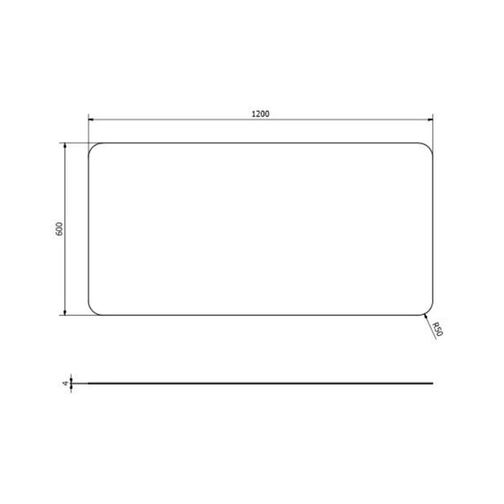 Sapho ISHAPE 120x60 cm tükör, lekerekített sarkokkal, akasztó nélkül AG612