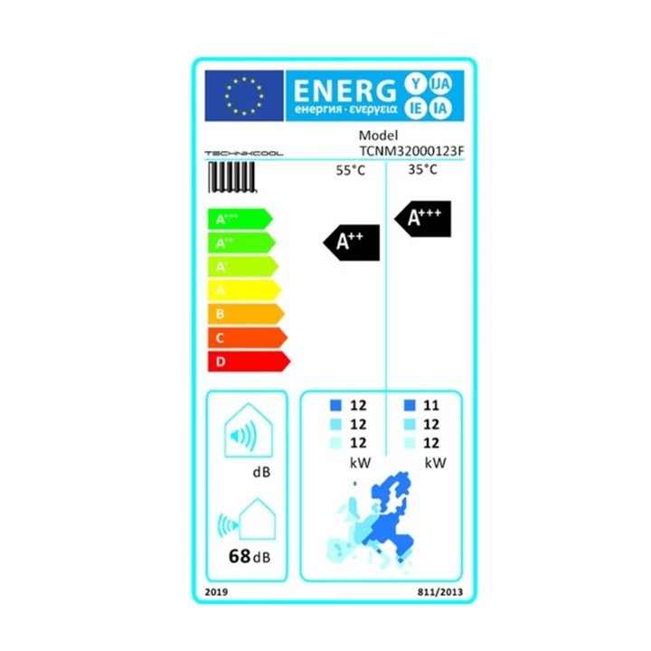 Technik Cool PRO monoblokkos levegő-víz hőszivattyú, 12 kW, 3 fázisú, 400 V TCNM32000123F