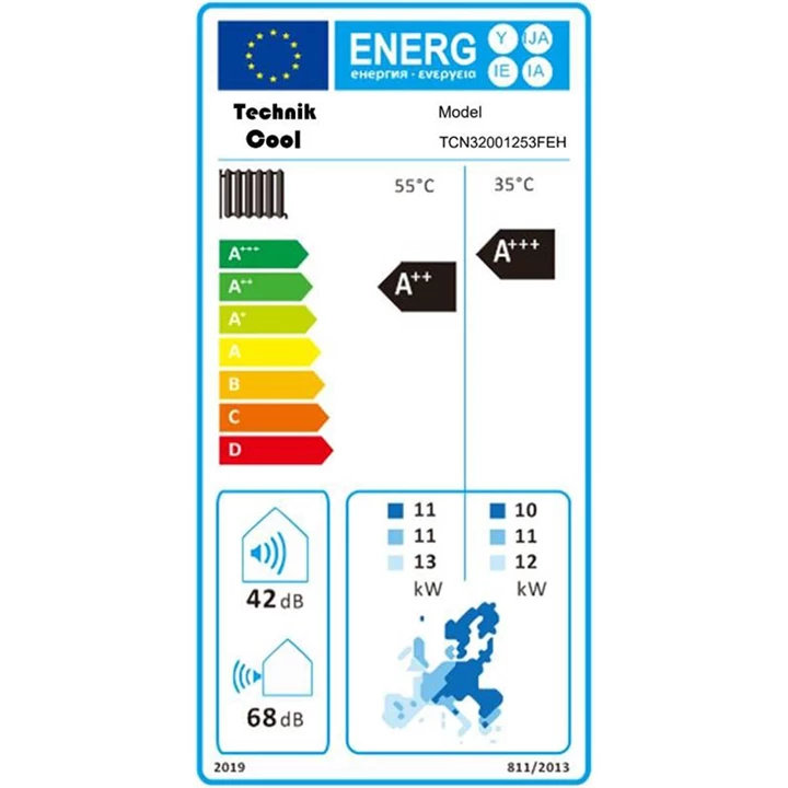 Technik Cool PRO split levegő-víz hőszivattyú, 12 kW, 3 fázisú, 400 V TCN32001253FEH