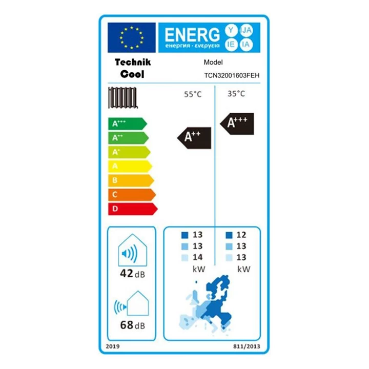 Technik Cool PRO split levegő-víz hőszivattyú, 16 kW, 3 fázisú, 400 V TCN32001603FEH