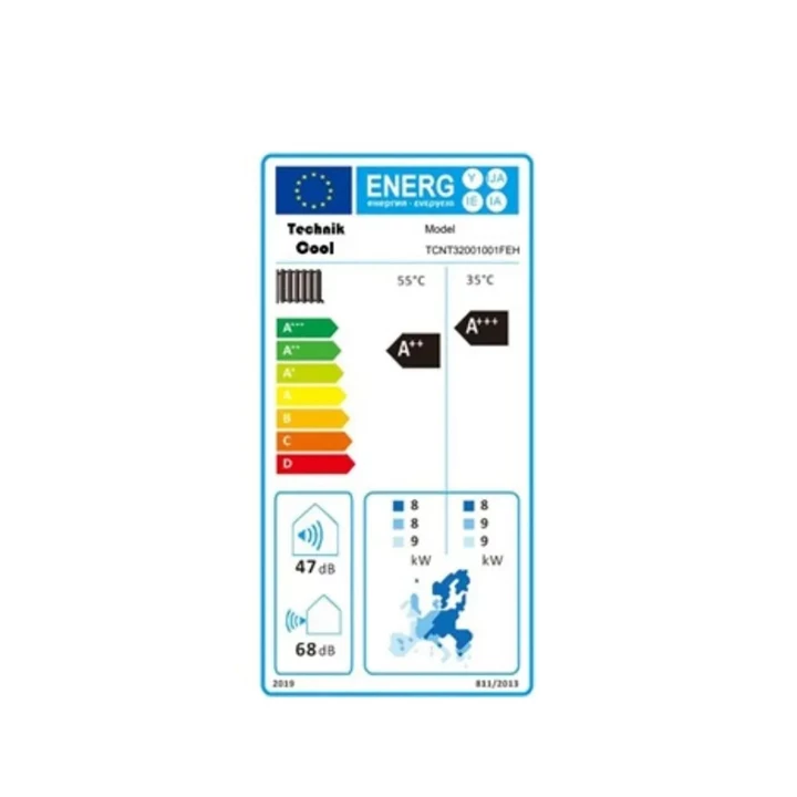 Technik Cool PRO split levegő-víz hőszivattyú beépített 185 literes HMV tárolóval, 10 kW, 1 fázisú, 230 V TCNT32001001FE
