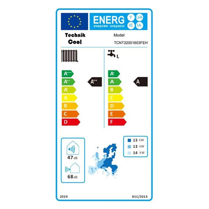 Technik Cool PRO split levegő-víz hőszivattyú beépített 185 literes HMV tárolóval, 16 kW, 3 fázisú, 400 V TCNT32001603FE
