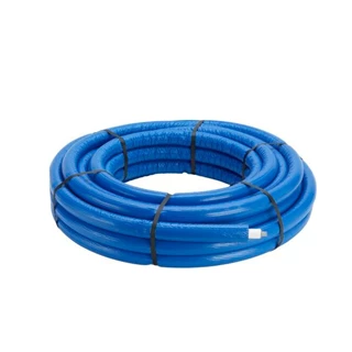 Viega  Pexfit Pro-Smartpress ötrétegű cső, PE-Xc, 25 x 2,8 mm, fehér, kék 9 mm-es szigeteléssel, 25 fm/tekercs VG-607388