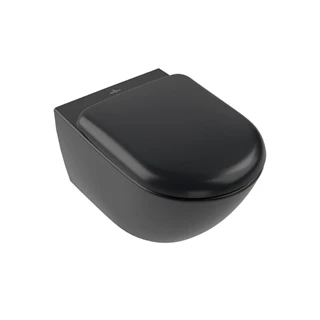 Villeroy and Boch Antao gyűrű nélküli mélyöblítésű wc 37x56cm Pure Black CeramicPlus 4674T0R7