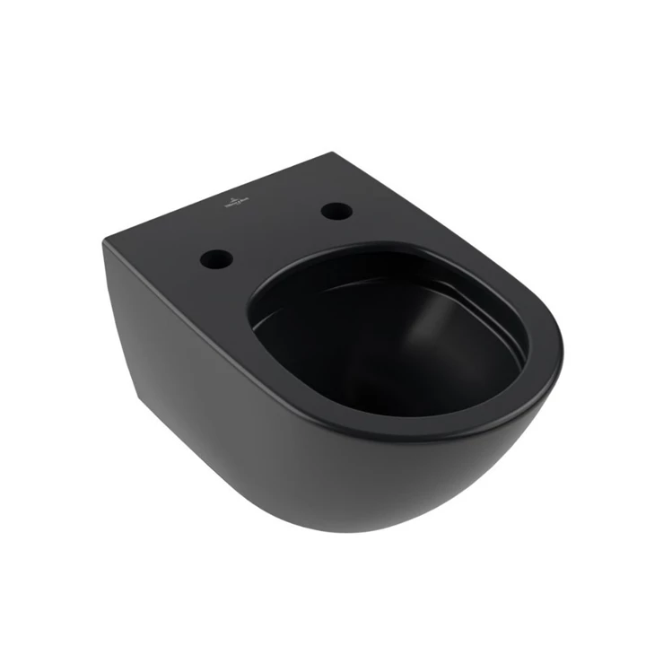 Villeroy and Boch Antao gyűrű nélküli mélyöblítésű wc 37x56cm Pure Black CeramicPlus 4674T0R7