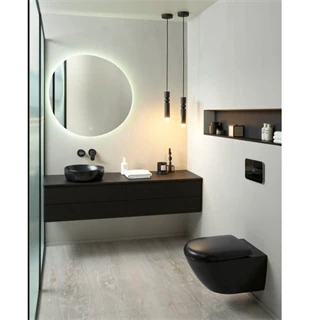 Villeroy and Boch Antao gyűrű nélküli mélyöblítésű wc 37x56cm Pure Black CeramicPlus 4674T0R7