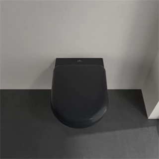 Villeroy and Boch Antao gyűrű nélküli mélyöblítésű wc 37x56cm Pure Black CeramicPlus 4674T0R7