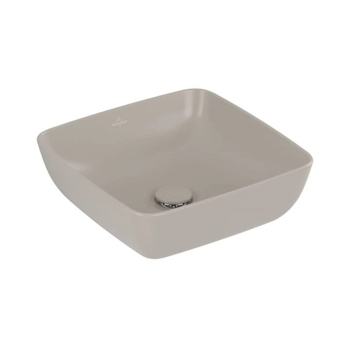 Villeroy and Boch Artis mosdótál, 41x41 cm, csaplyuk és túlfolyó nélkül, pultra ültethető, szögletes, mandula 417841AM