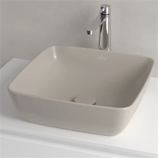 Villeroy and Boch Artis mosdótál, 41x41 cm, csaplyuk és túlfolyó nélkül, pultra ültethető, szögletes, mandula 417841AM