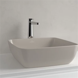 Villeroy and Boch Artis mosdótál, 41x41 cm, csaplyuk és túlfolyó nélkül, pultra ültethető, szögletes, mandula 417841AM