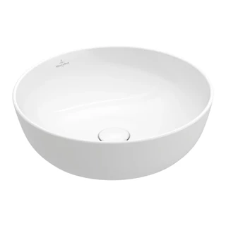 Villeroy and Boch Artis  mosdó kerek - 43cm, ráültethető, túlfolyó nélkül - fehér alpin 41794301