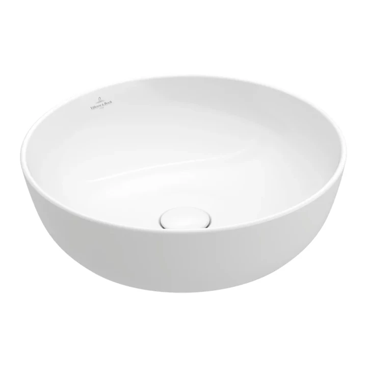 Villeroy and Boch Artis  mosdó kerek - 43cm, ráültethető, túlfolyó nélkül - fehér alpin 41794301