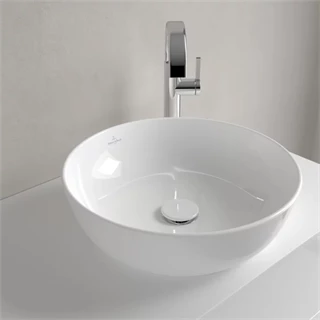 Villeroy and Boch Artis  mosdó kerek - 43cm, ráültethető, túlfolyó nélkül - fehér alpin 41794301