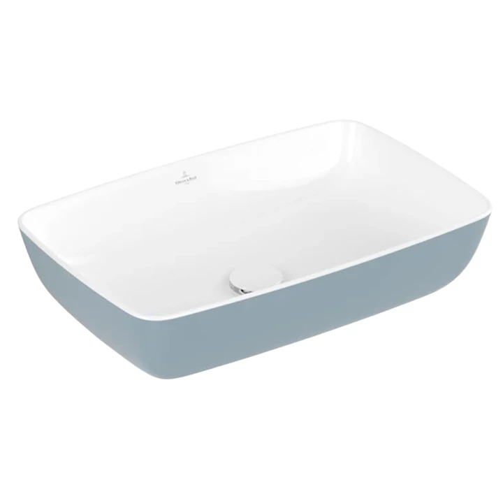 Villeroy and Boch Artis  mosdó - 58x38cm, ráültethető, túlfolyó nélkül - frozen/világoskék 417258BCS6