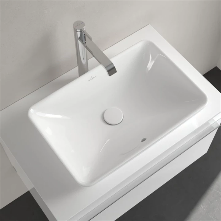 Villeroy and Boch Venticello 55 x 36 cm-es ráültethető mosdó csaplyuk nélkül CeramicPlus felülettel 411355R1
