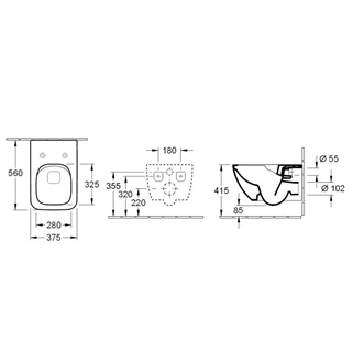 Villeroy and Boch Venticello fali wc csésze 4611R001