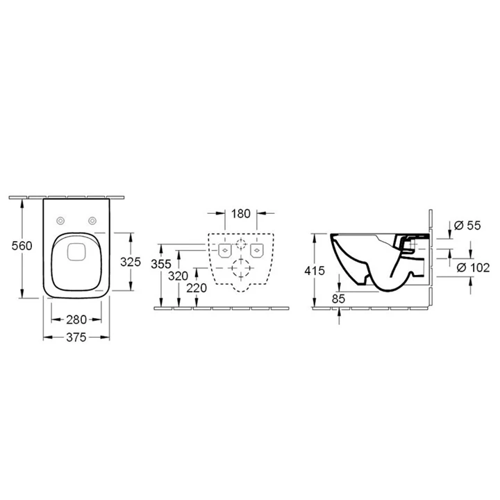 Villeroy and Boch Venticello fali wc csésze 4611R001