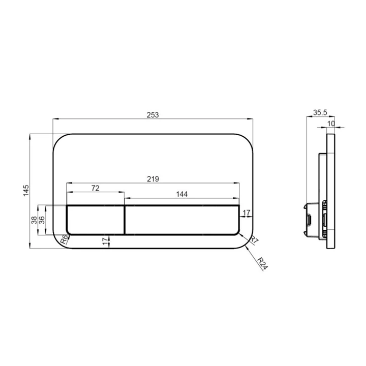 Villeroy and Boch ViConnect E200 nyomólap, fehér 92249068